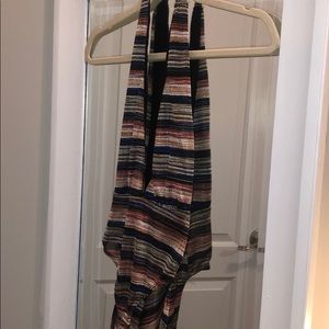 Multi colored halter body suit